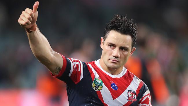 Cooper Cronk celebrates the Roosters’ win over the Rabbitohs, but will he be fit for the grand final? Picture. Phil Hillyard