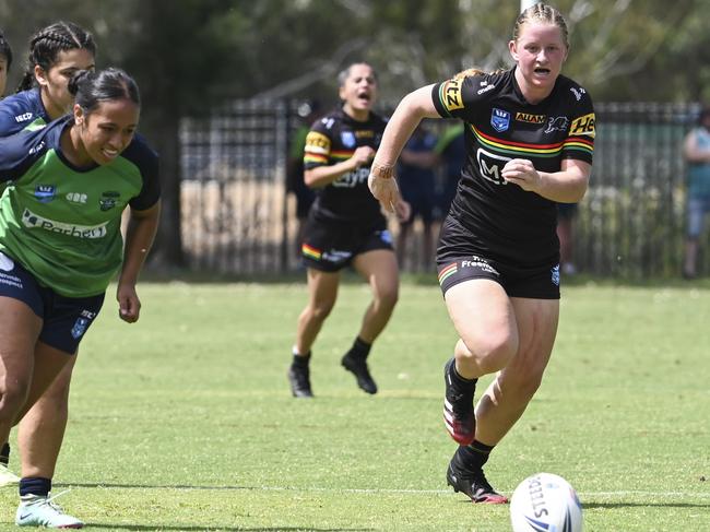 CANBERRA, AUSTRALIA, NewsWire Photos. MARCH 9, 2024: Westpac Tarsha Gale Cup - NSWRL Junior Reps Round Six Canberra Raiders vs Penrith Panthers at Raiders Belconnen in Canberra. Picture: NCA NewsWire / Martin Ollman