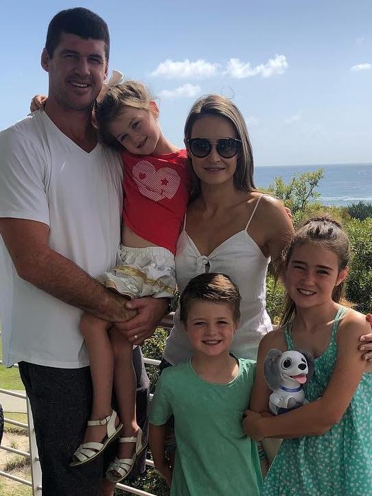 Jonathan Brown, wife Kylie and children Olivia, Jack and Macy.