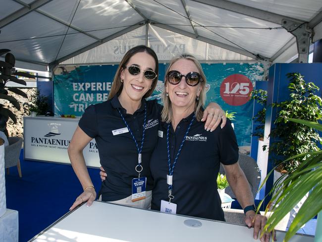Amy Scholefield and Danielle Blackmore at the Sanctuary Cove Boat Show. Picture: Glenn Campbell