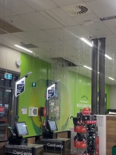 The roof of Woolworths in Morayfield caved in during the storms. Picture: Contributed