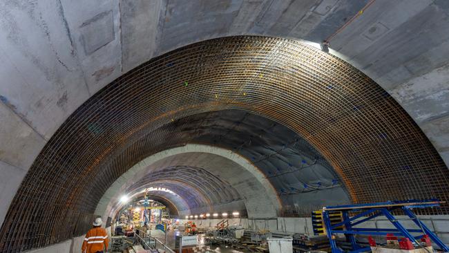 Work in progress at the Adelaide St tunnel.