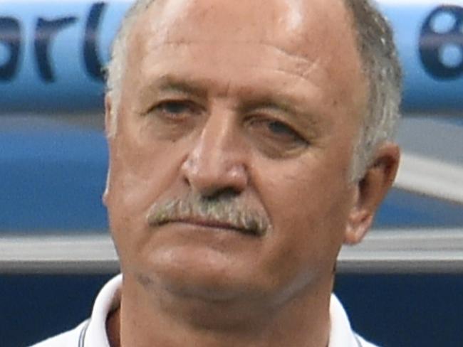 TOPSHOTS Brazil's coach Luiz Felipe Scolari reacts during the third place play-off football match between Brazil and Netherlands during the 2014 FIFA World Cup at the National Stadium in Brasilia on July 12, 2014. AFP PHOTO / FABRICE COFFRINI