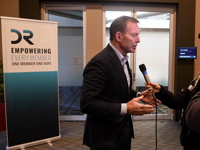 Tony Abbott spoke at the Liberal Party Democratic Reform event in Sydney. Picture: Brendan Esposito/AAP