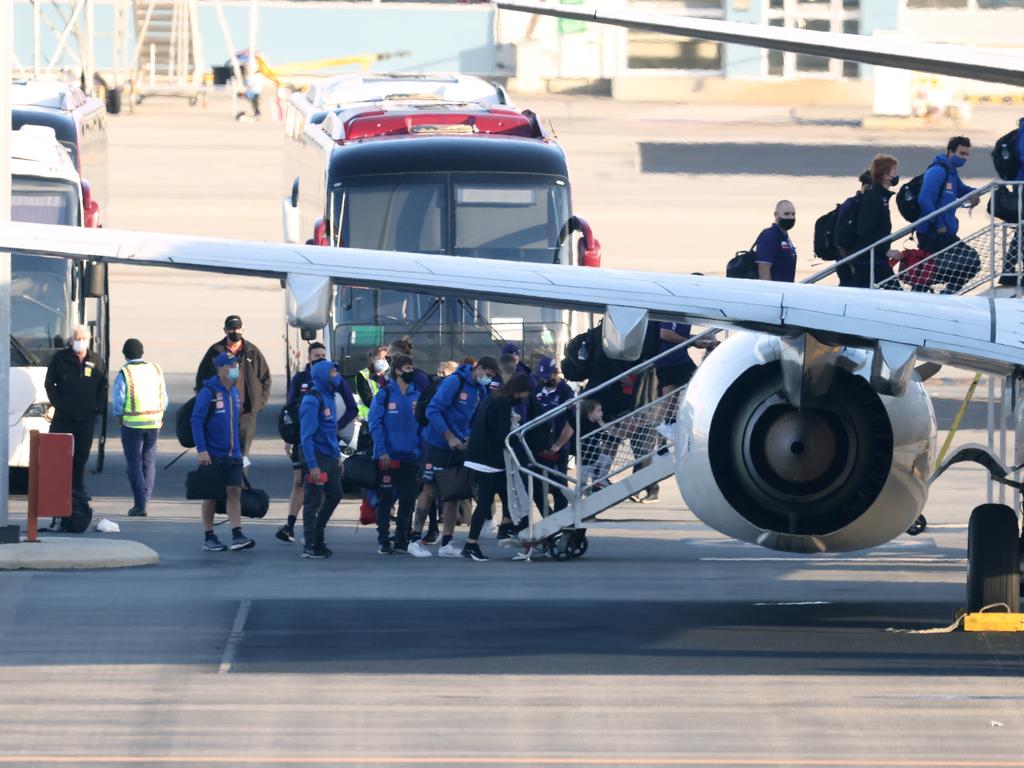 Dockers and Eagles players shared the same flight out of the state.