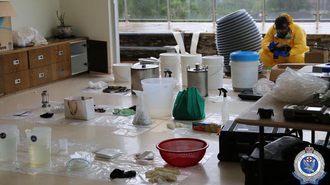 Some of the items seized in the Strathfield raid. Picture: NSW Police