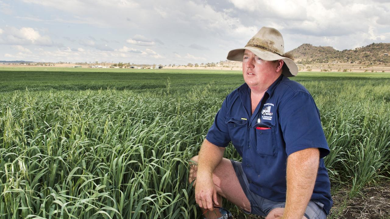 Tim Durre is concerned about the propsed Inland Rail ploughing through his irrigated land.