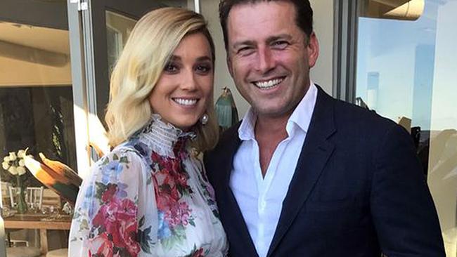 Jasmine Yarbrough and Karl Stefanovic pictured together at their commitment ceremony.