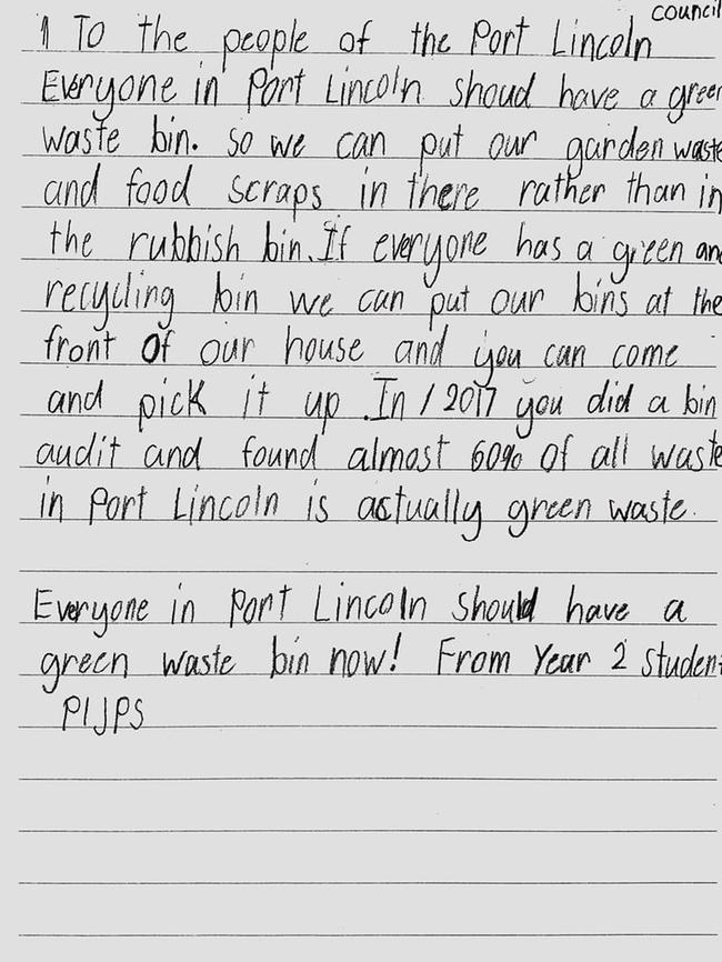 The students are concerned about the lack of public bin facilities and green-waste systems in the area.