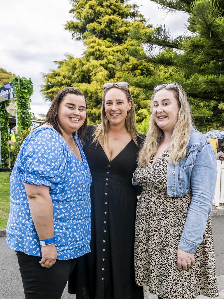 Laura Baker, Ashleigh Pearton, Caitlin Mulcahy. TAS Wine Festival. Picture: Caroline Tan