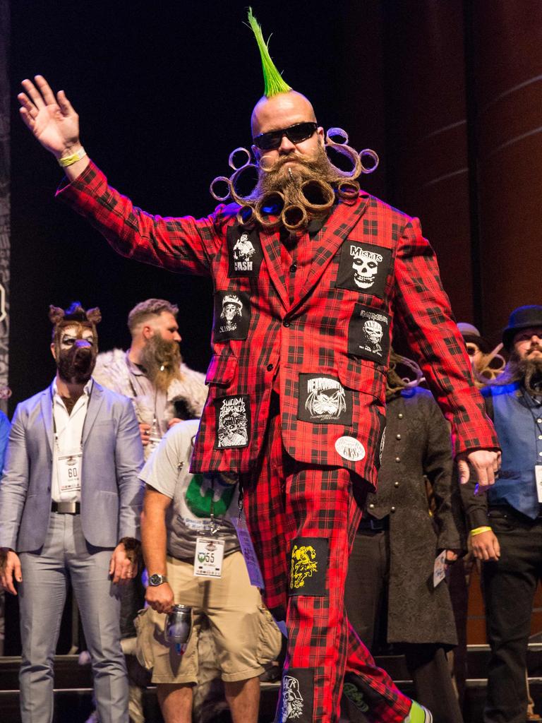 Competitor John Banks at the 2017 Remington Beard Boss World Beard and Moustache Championships held at the Long Center for the Performing Arts on September 3, 2017 in Austin, Texas. PIcture: AFP