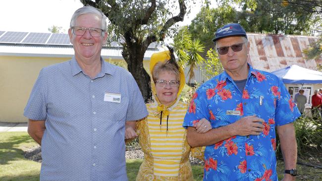 Brian Adams (left), Carole Morris and Stephen Weinstein during the Gold Coast Historical Museum open day. Photo: Regi Varghese