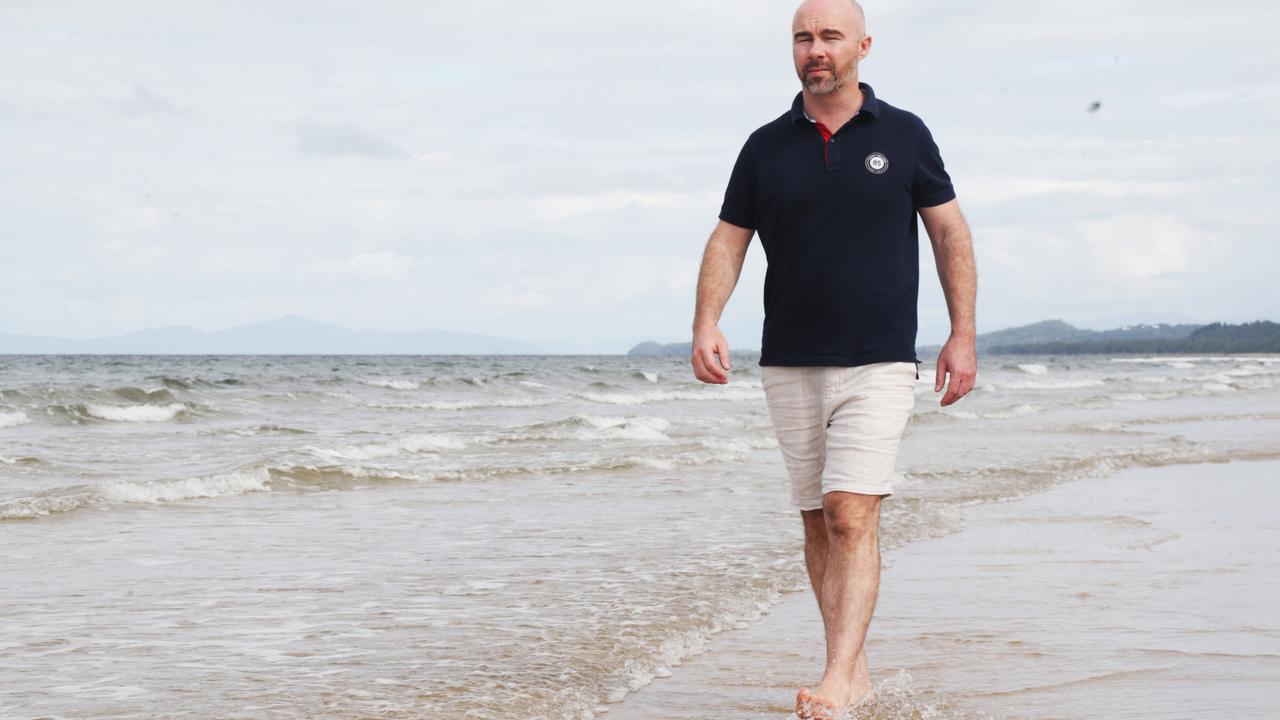 Mayfair 101 managing director James Mawhinney at Mission Beach in 2022 with Dunk Island in the background. Picture: Peter Carruthers