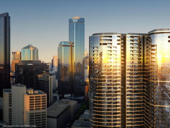 Artists impression of the build-to-rent apartment development planned by Lendlease and Daiwa House Australia at Melbourne Quarter