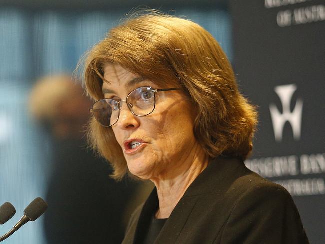 SYDNEY, AUSTRALIA - NewsWire Photos AUGUST 6 , 2024:   Reserve Bank Governor Michele Bullock delivers the RBA's Monetary Policy decision and Rates announcement. Picture: NewsWire / John Appleyard