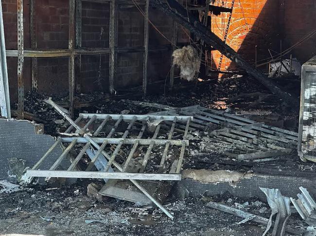 A nearby tobacco store is destroyed by fire. Picture: ABC Central Victoria: Sarah Lawrence