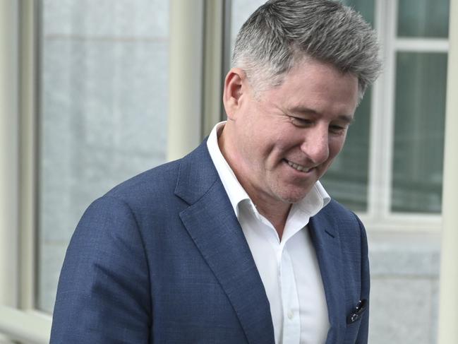 CANBERRA, Australia, NewsWire Photos. June 21, 2024: Mike Sneesby, Nine Entertainment Chief Executive Officer, leaves the Joint Select Committee on Social Media and Australian Society at Parliament House in Canberra. Picture: NewsWire / Martin Ollman