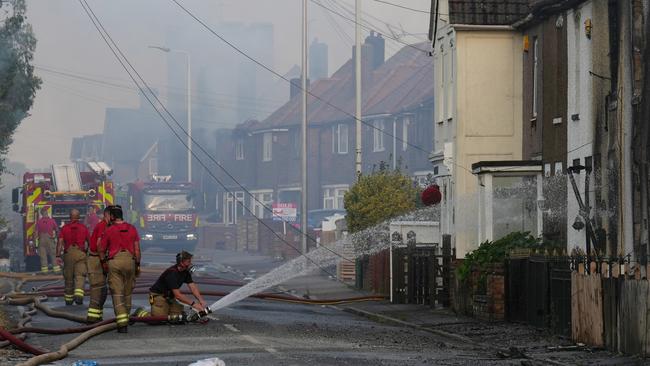 Emergency services fight fires in Wennington, England. Picture: Getty Images