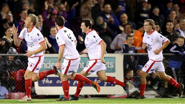 Edgeworth FC’s 42-year-old star Daniel McBreen becomes the FFA Cup’s oldest scorer with a spectacular goat against Newcastle Jets at Jack McLaughlan Oval