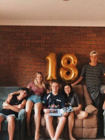 Max celebrating his 18th birthday. Pic supplied