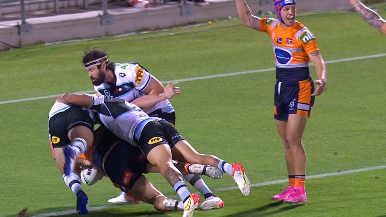The Sharks were penalised for this tackle.