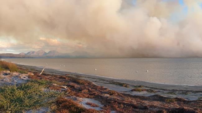 Smoke from the Dolphin Sands fire. Reader's picture: TASH HARRIS