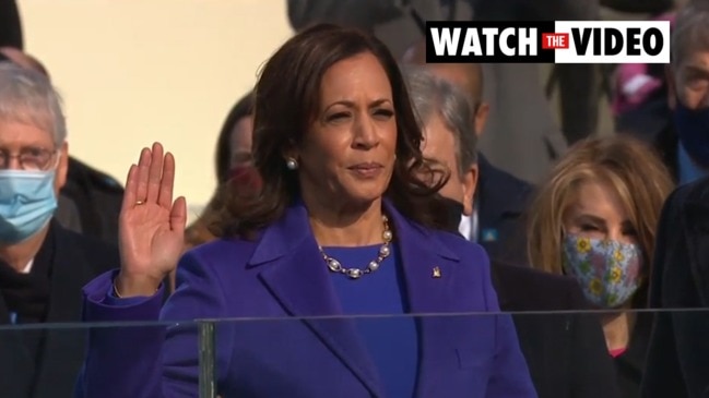 Kamala Harris takes the oath of office