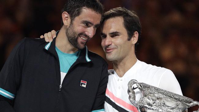 Marin Cilic and Roger Federer are still friends after their five-set battle.