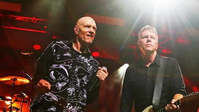 Oils frontman Peter Garrett and guitarist Martin Rotsey hit the road in November. Picture: Getty.