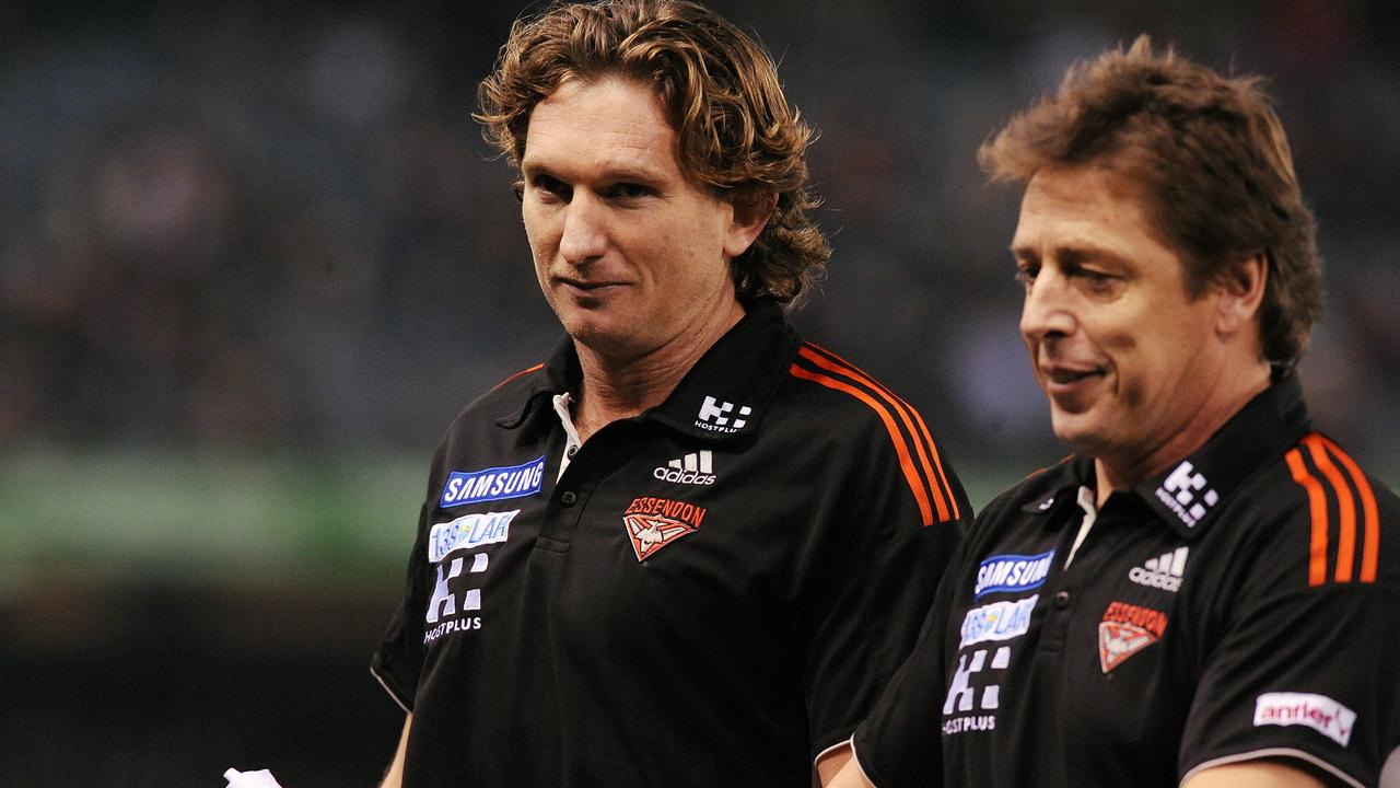 James Hird and Mark Thompson worked together while Hird was Essendon coach.