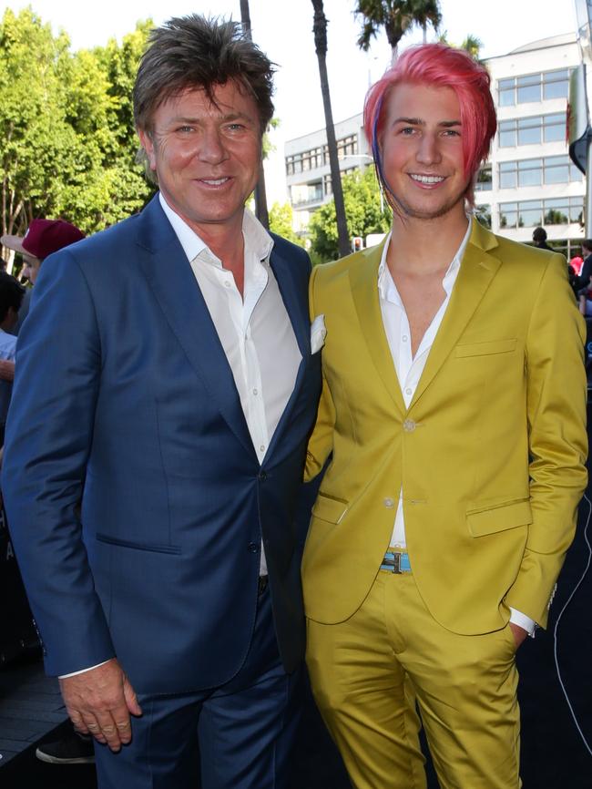 Richard and a pink-haired Christian at the 2013 ARIA Awards.