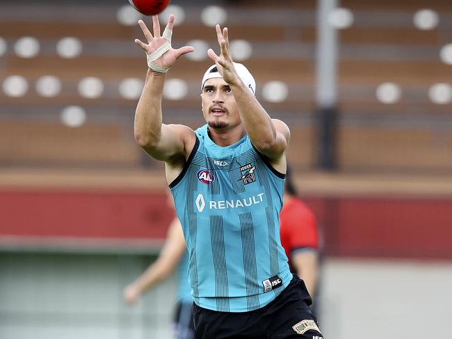 Port Adelaide training at Alberton Oval. Sam Powell-Pepper. Picture Sarah Reed