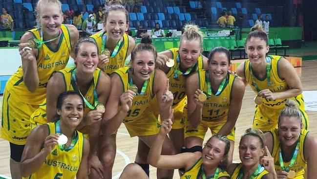 The Opals after winning the Rio Test event.