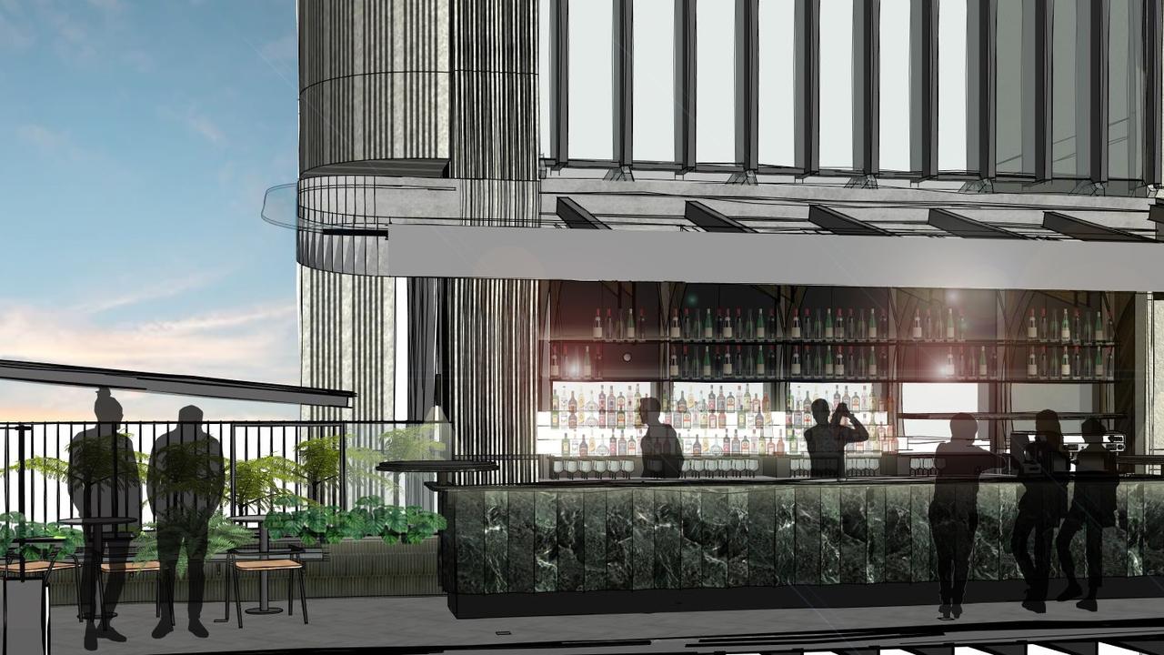 A render of the new Longwang restaurant and bar in Brisbane City.