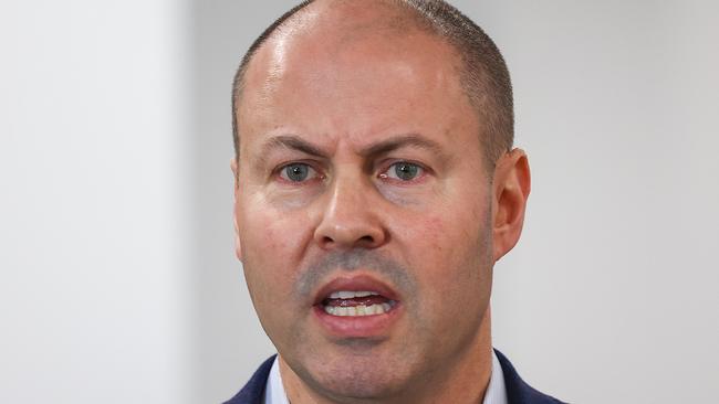 Federal Treasurer Josh Frydenberg answers questions into the finish of JobKeeper today. Picture: NCA NewsWire / Ian Currie