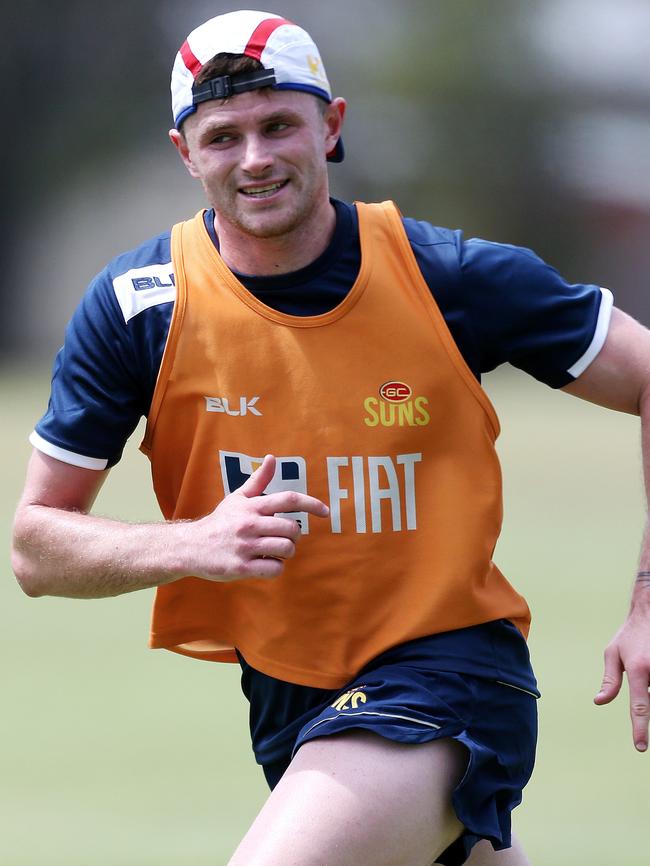 Pearce Hanley joins Gold Coast training. Picture: Nigel Hallett