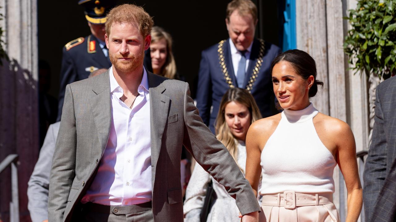 Prince Harry and Meghan visit Dusseldorf town hall as part of the Invictus Games Dusseldorf 2023 - One Year To Go event. Picture: Joshua Sammer/Getty Images for Invictus Games Dusseldorf 2023