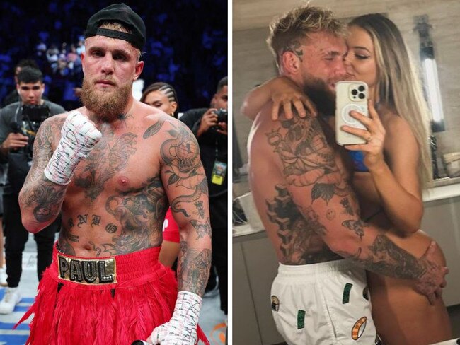 Jake Paul and girlfriend Jutta Leerdam. Photos: AFP/Instagram