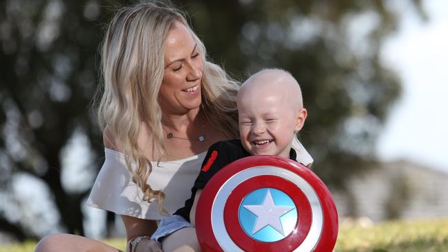 Five year old cancer battler Chase is powering his family’s fundraising mission for The Children’s Hospital at Westmead. Picture: Robert Pozo