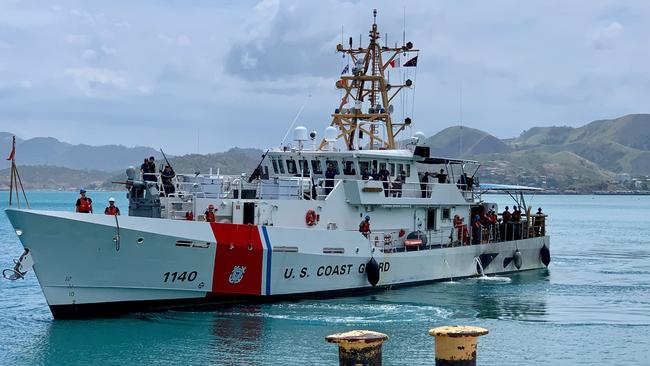 US Coast Guard cutter Oliver Henry on the South Pacific before heading to Cairns. Picture: Supplied.