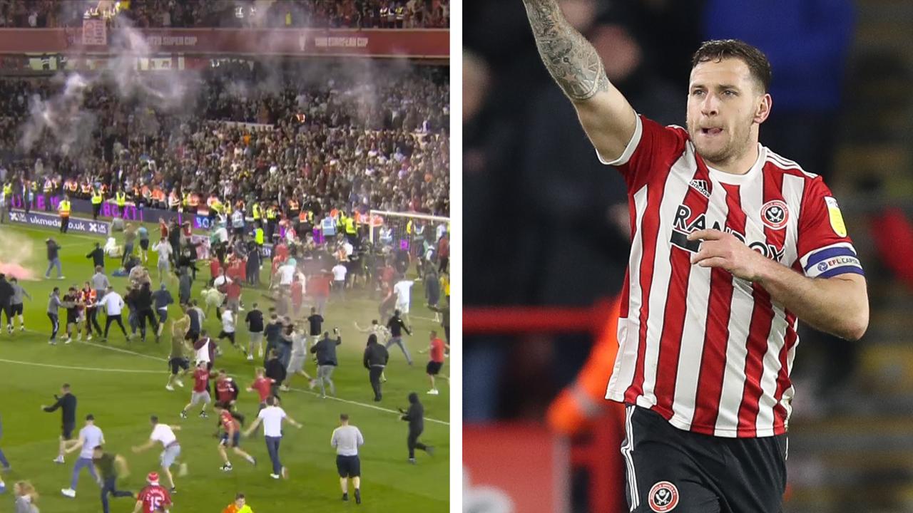 Sheffield United captain Billy Sharp was assaulted following their semi-final loss. Photo: Fox Sports