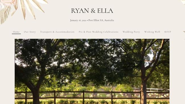 Ryan Muggleton and Ella Nash’s wedding website homepage on theknot.com