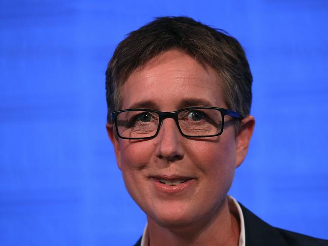 ACTU Secretary Sally McManus addressing the National Press Club in Canberra. Picture Kym Smith