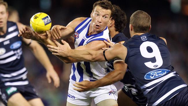 Brent Harvey in action for North Melbourne. Picture: Michael Klein