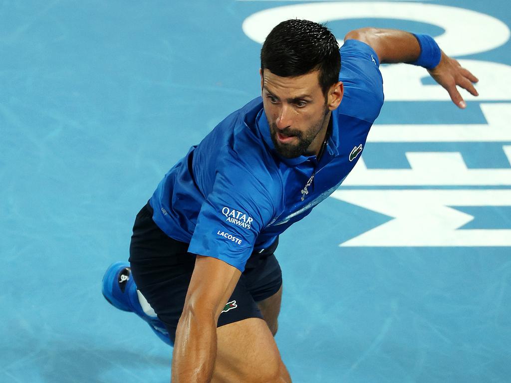 MELBOURNE, JANUARY 15, 2025: 2025 Australian Open Tennis, Day Four. Novak Djokovic (SRB) in action against Roberto Jaime Faria (POR) on Rod Laver Arena. Picture: Mark Stewart
