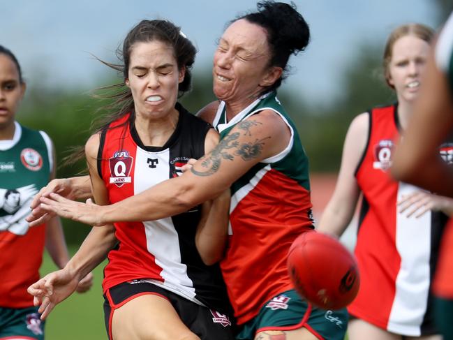 Cairns Saints and South Cairns Cutters will face off in the ‘match of the round’ for the women's competition at Griffiths Park. (AFL Cairns – Round 4 2021.) Picture: Stewart McLean