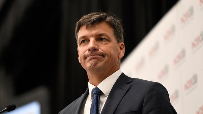 Energy Minister Angus Taylor will announce money for a hydrogen plant feasibility study for Stanwell power station later today. Picture: AAP Image/Bianca De Marchi