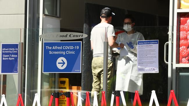 A view of the COVID-19 Clinic at the Alfred Hospital in Melbourne. Picture: Getty Images