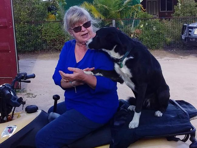 Pat Jackson with Tippy, who loved joining her for a ride to the letterbox. Picture: Pat Jackson