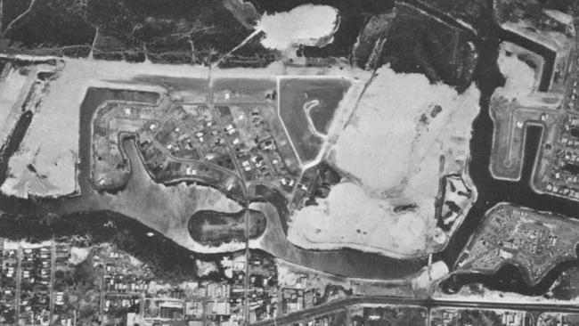 1971: An aerial view of on the Broadbeach site where Pacific Fair would eventually be built.